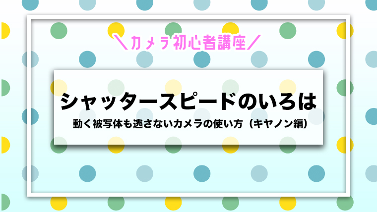 シャッタースピードのいろは 動く被写体も逃さないカメラの使い方 キヤノン編 エイペックスレンタルズ スタッフブログ